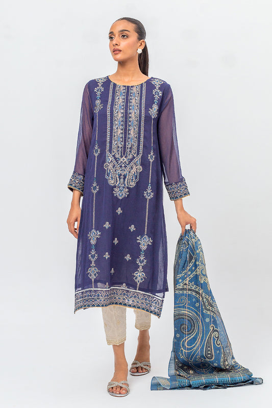 2 PIECE EMBROIDERED CHIFFON SUIT (LUXURY PRET)