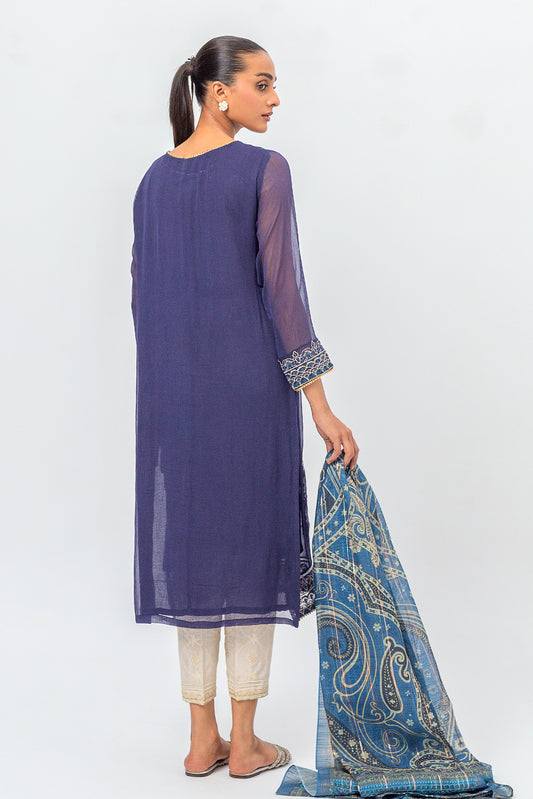 2 PIECE EMBROIDERED CHIFFON SUIT (LUXURY PRET)