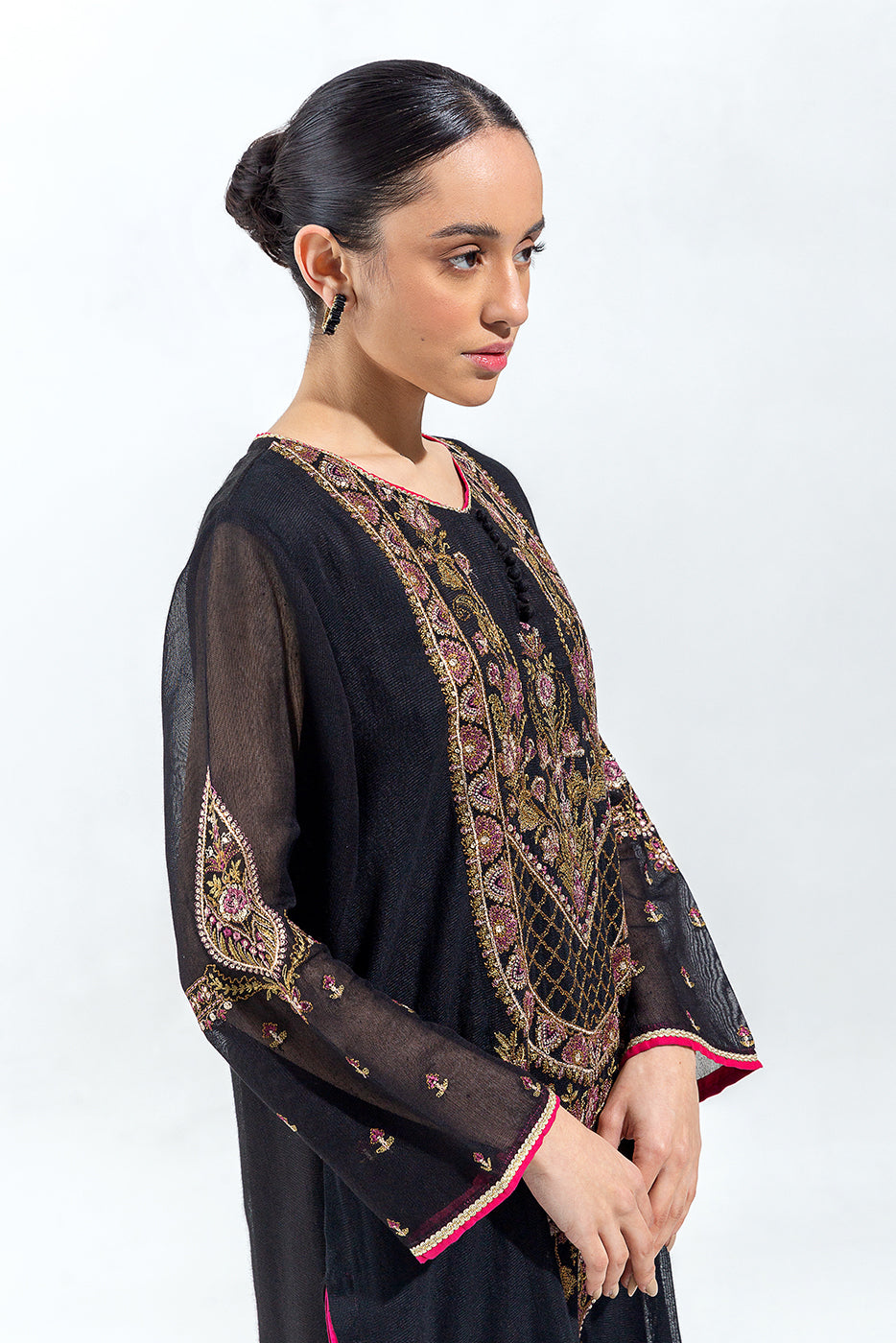 EMBROIDERED COTTON NET SUIT (PRET) - BEECHTREE