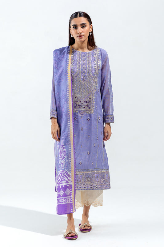2 PIECE EMBROIDERED COTTON NET SUIT (LUXURY PRET)