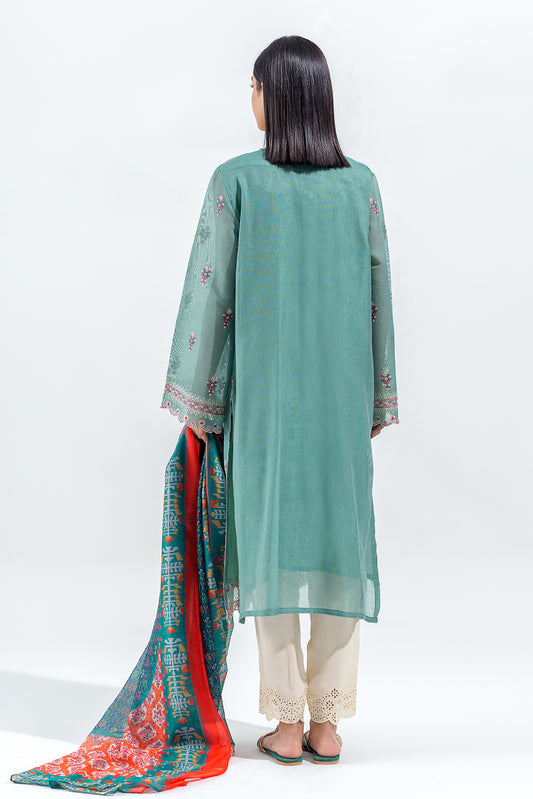 2 PIECE EMBROIDERED COTTON NET SUIT (LUXURY PRET)