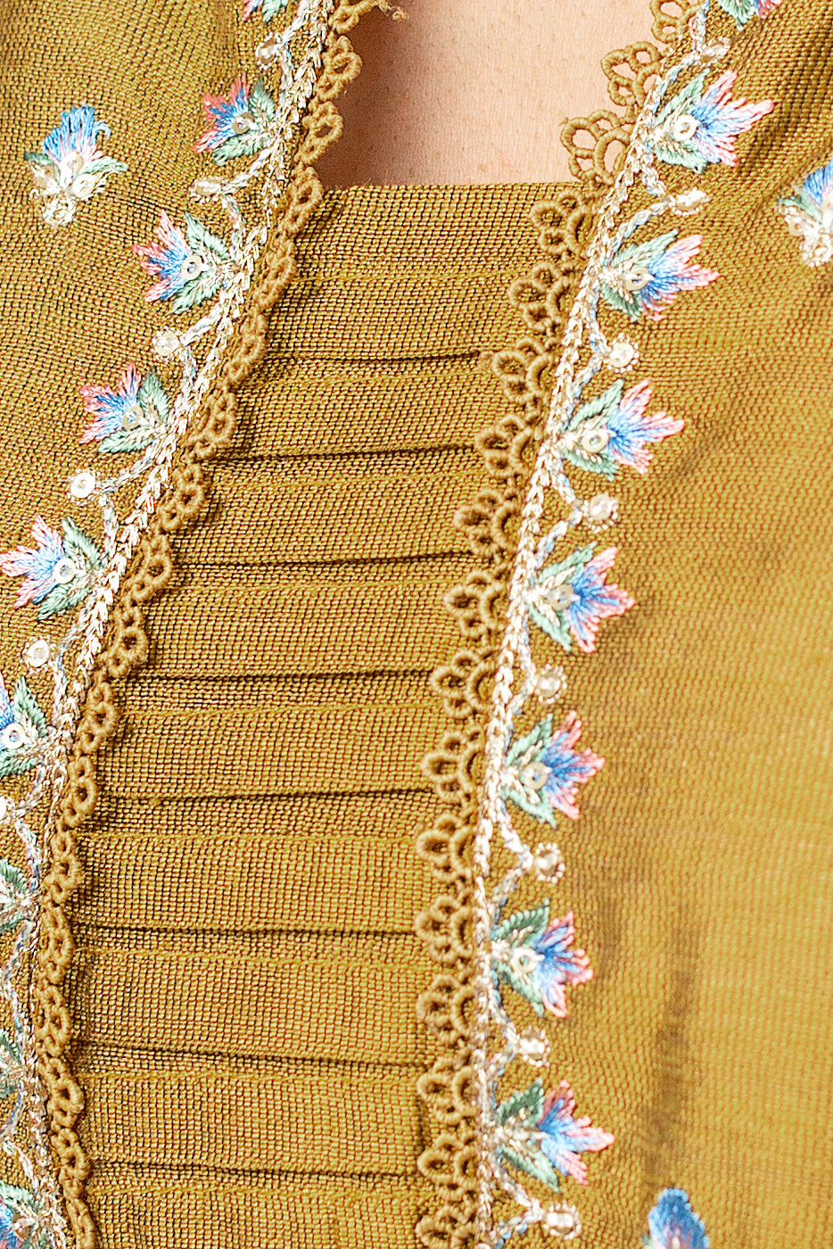 EMBROIDERED TWO TONE SHIRT (LUXURY PRET)