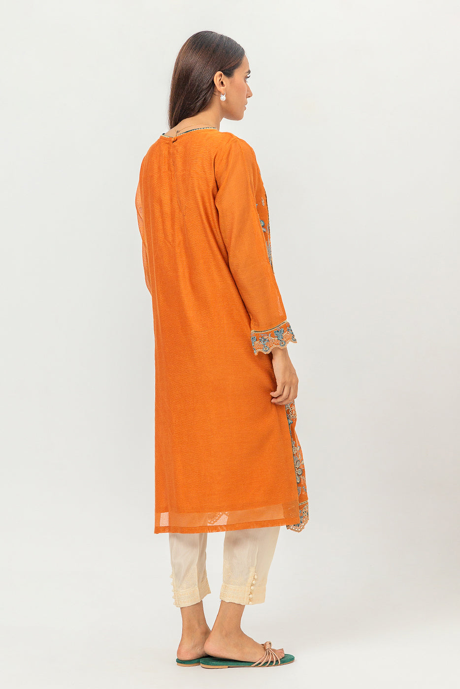 EMBROIDERED COTTON NET SHIRT (LUXURY PRET)