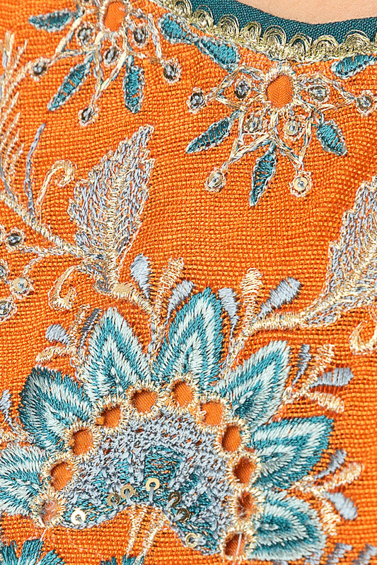 EMBROIDERED COTTON NET SHIRT (LUXURY PRET)