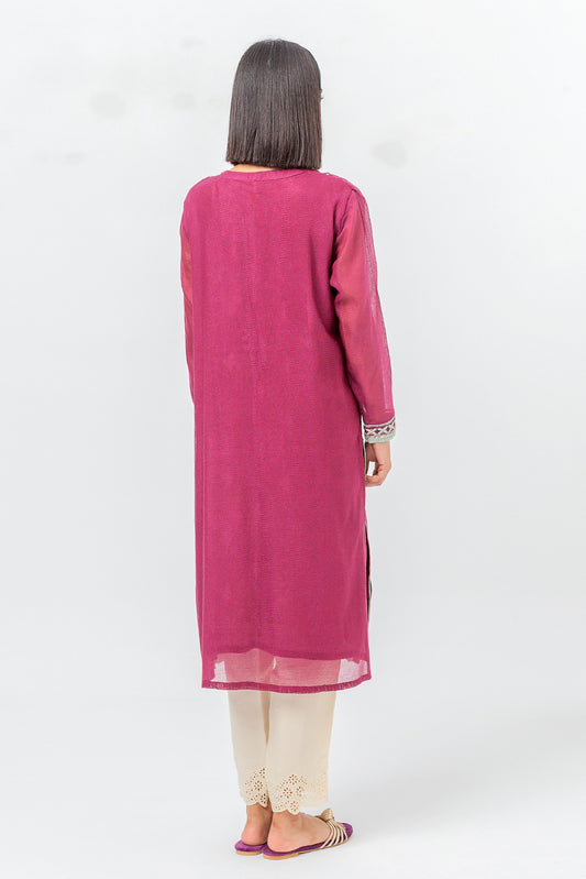 EMBROIDERED COTTON NET SHIRT (LUXURY PRET)