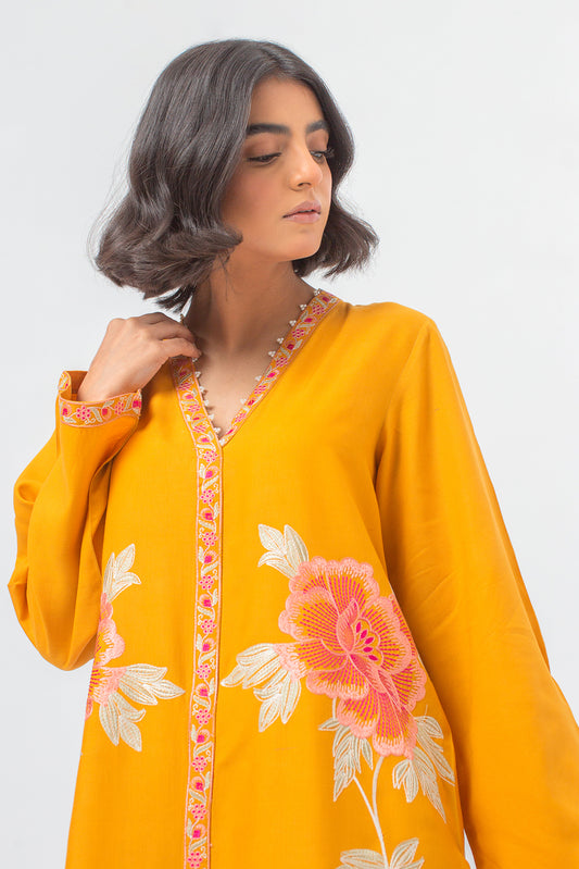 2 PIECE EMBROIDERED VISCOSE SUIT (PRET)