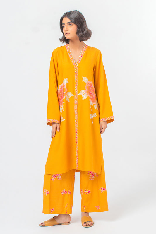 2 PIECE EMBROIDERED VISCOSE SUIT (PRET)