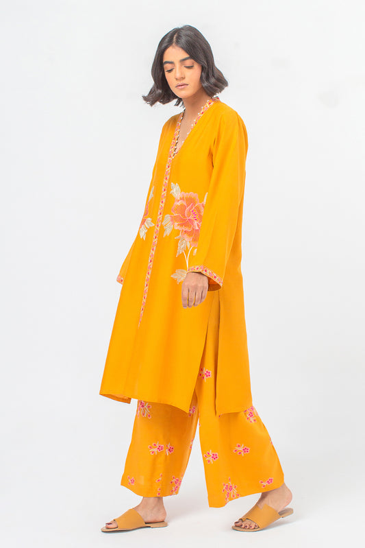 2 PIECE EMBROIDERED VISCOSE SUIT (PRET)