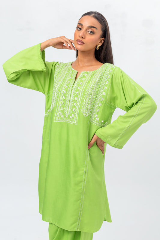 2 PIECE EMBROIDERED GREIGE LAWN SUIT (PRET)