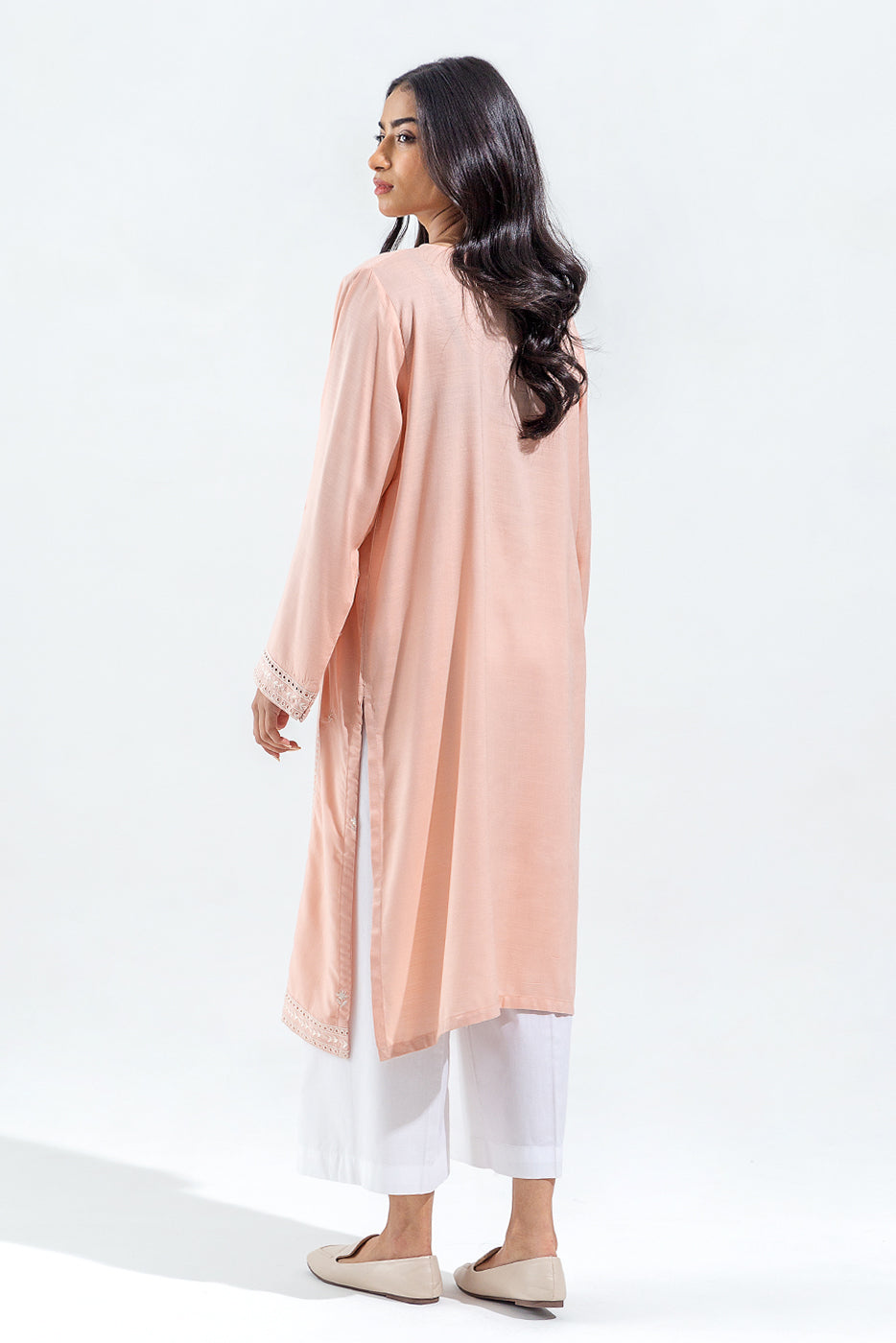 EMBROIDERED VISCOSE SLUB SHIRT (PRET)
