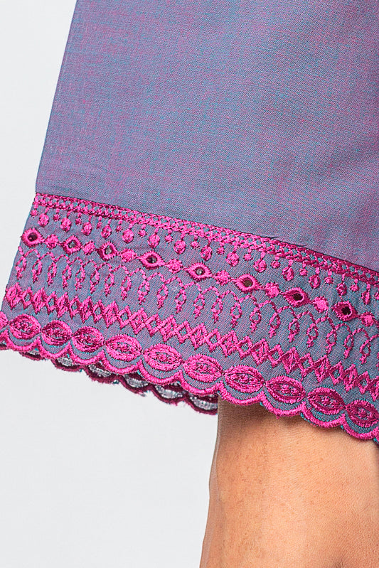 EMBROIDERED CHAMBRAY SHIRT (PRET)