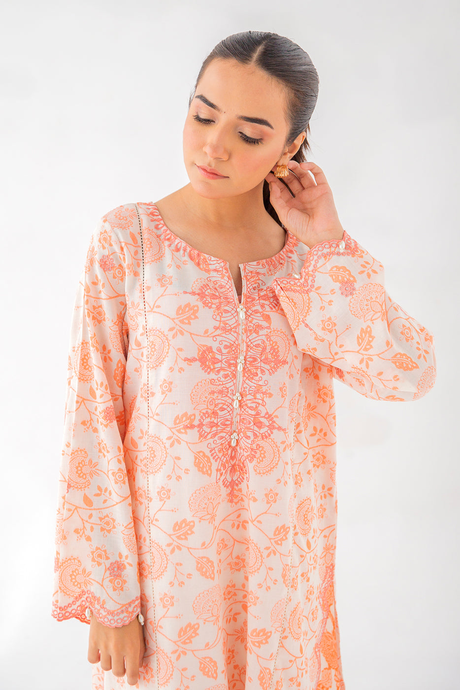 EMBROIDERED JACQUARD SHIRT (PRET)