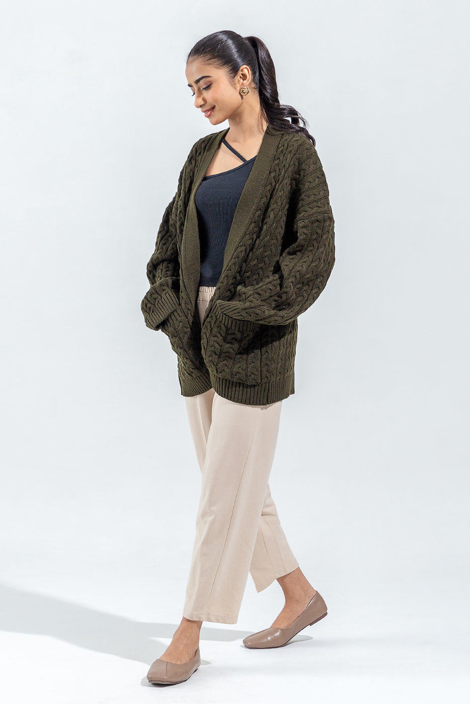 CABLE KNIT SHRUG