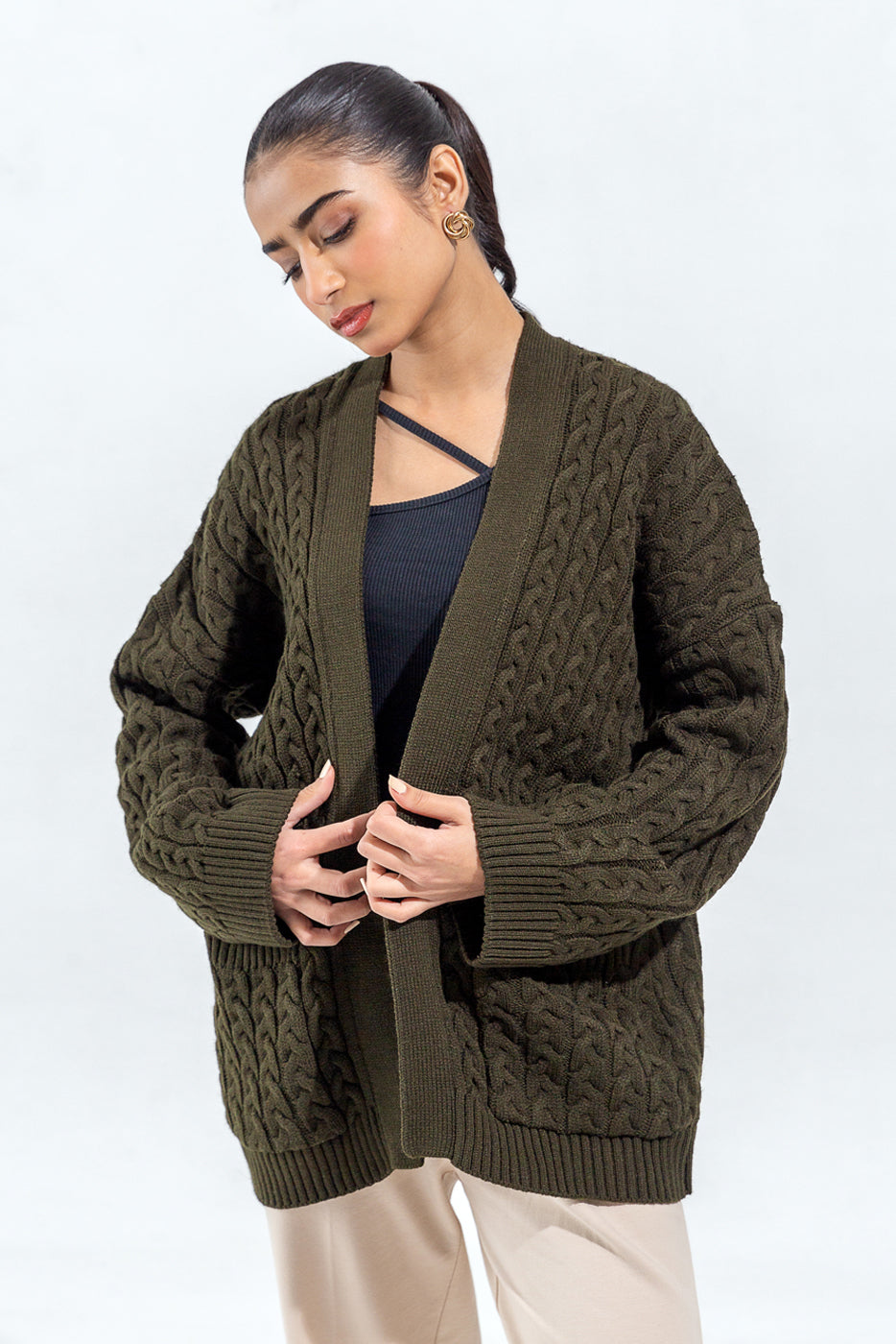 CABLE KNIT SHRUG