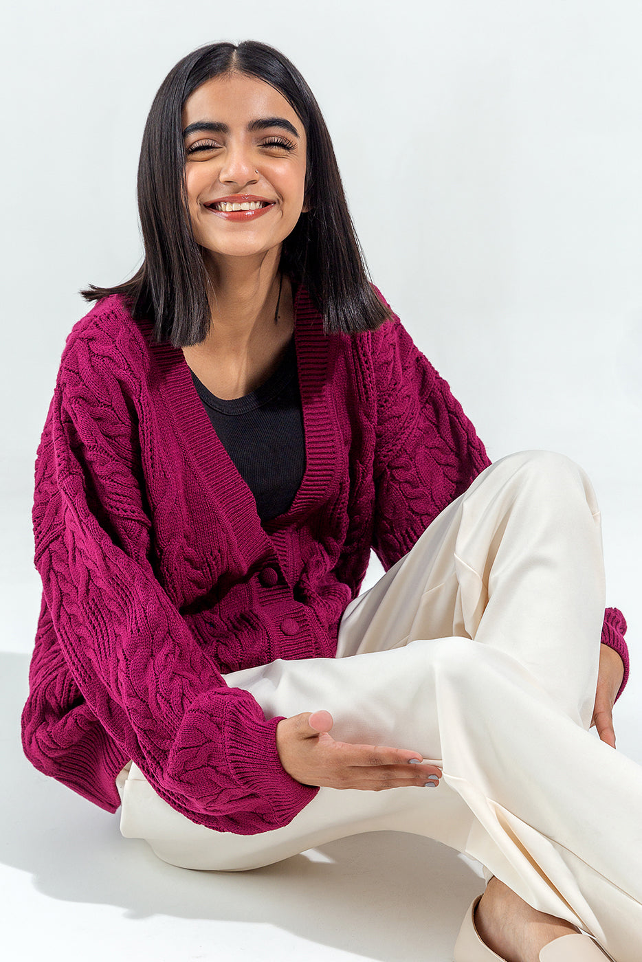 TEXTURED CARDIGAN