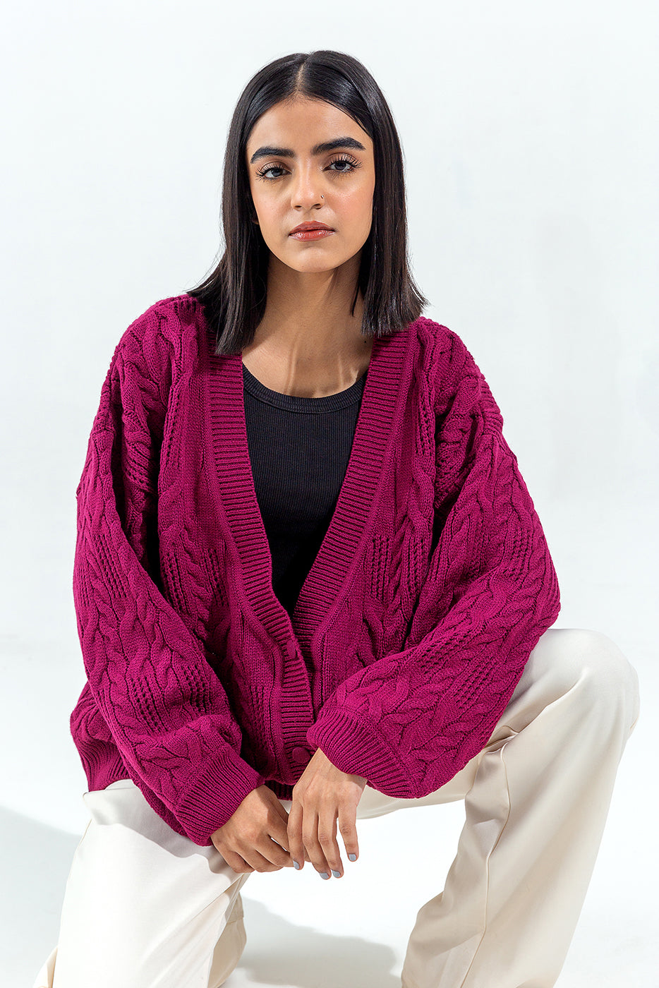 TEXTURED CARDIGAN