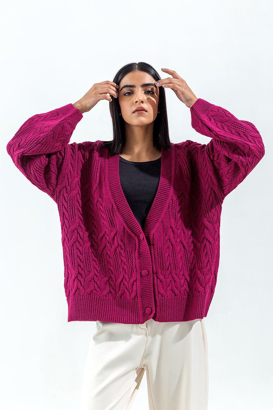TEXTURED CARDIGAN