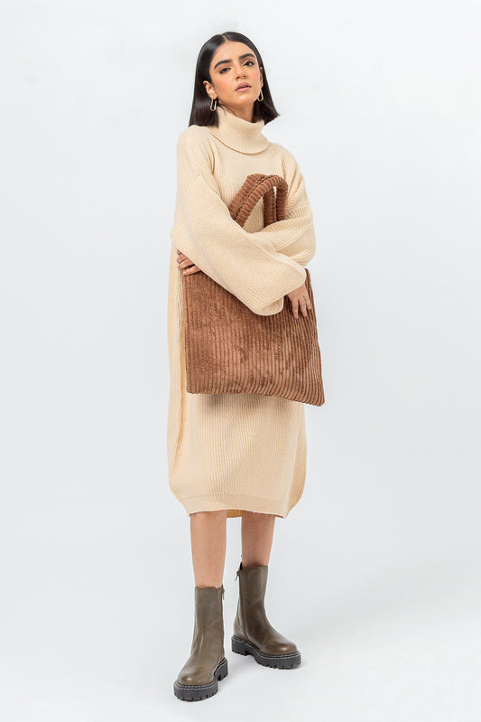 CREAM SWEATER KNIT DRESS