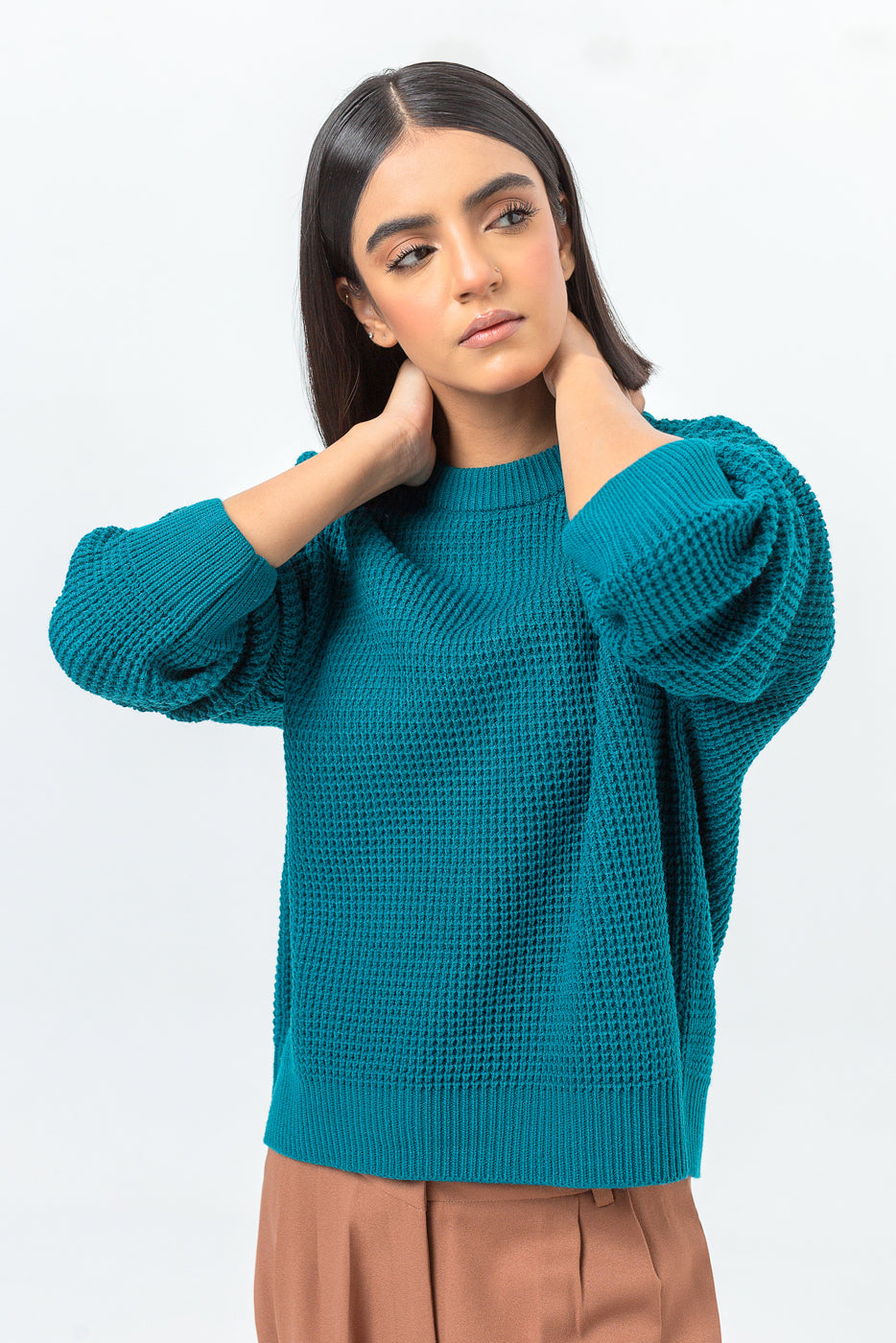 TEAL PULLOVER SWEATER