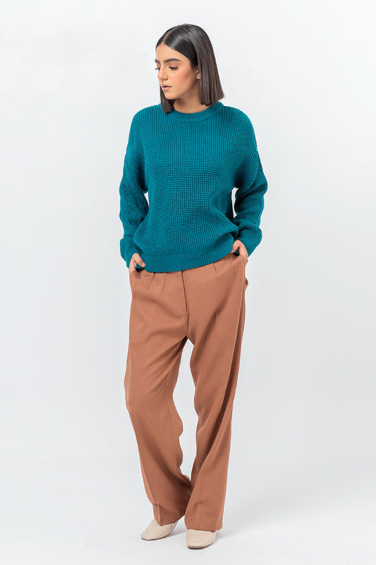 TEAL PULLOVER SWEATER