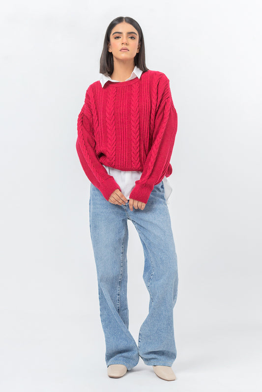 CRIMSON PULLOVER SWEATER