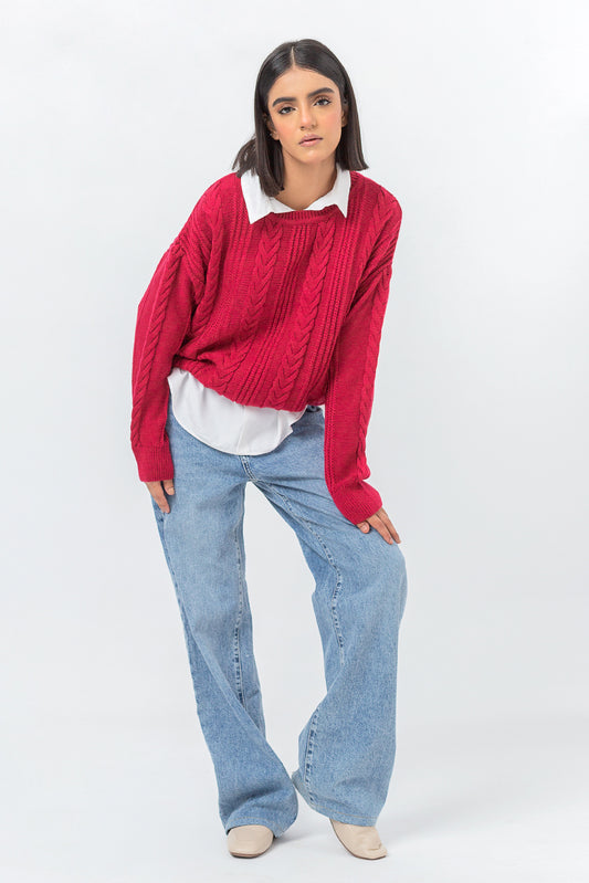 CRIMSON PULLOVER SWEATER