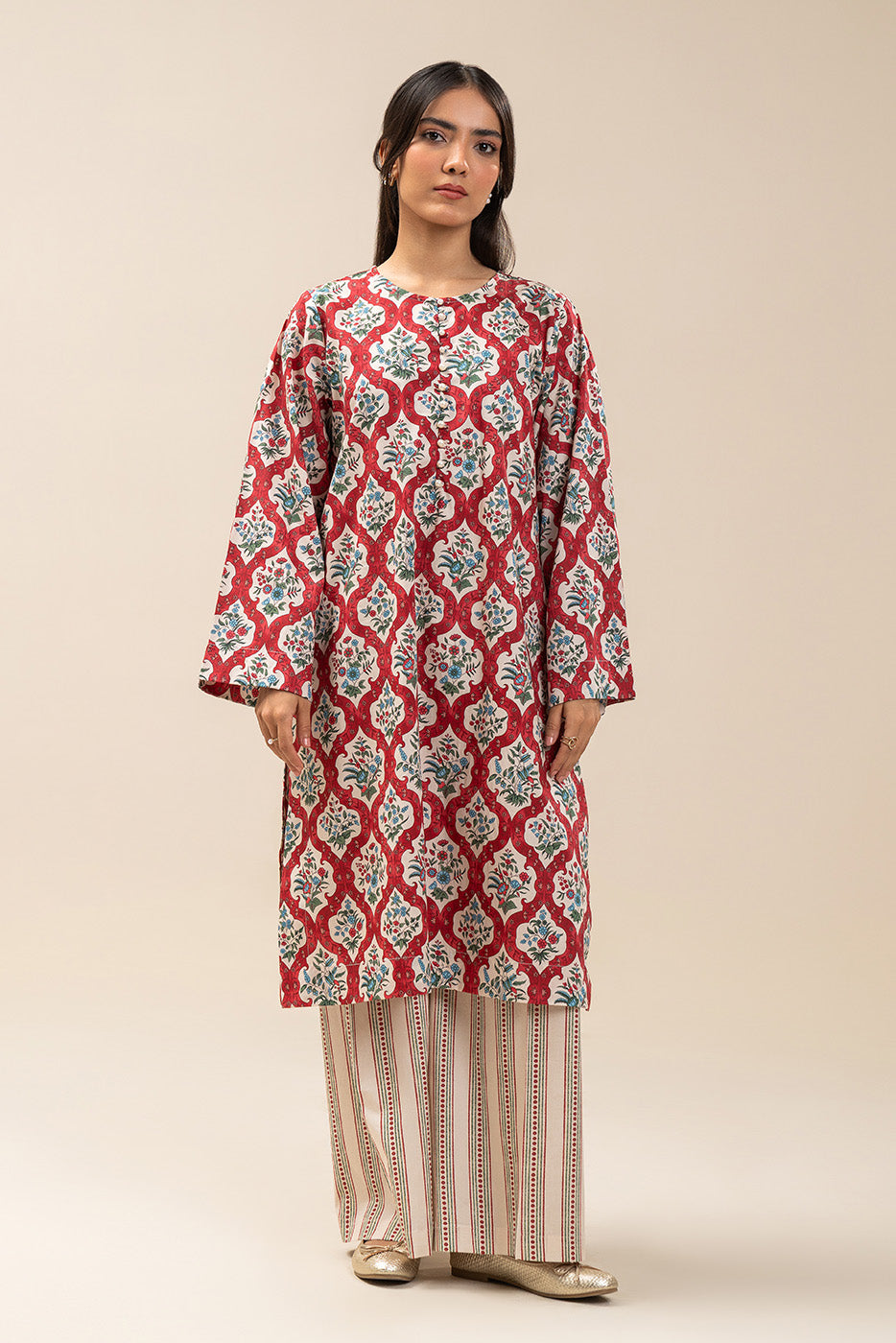 2 PIECE PRINTED CAMBRIC SUIT (PRET)