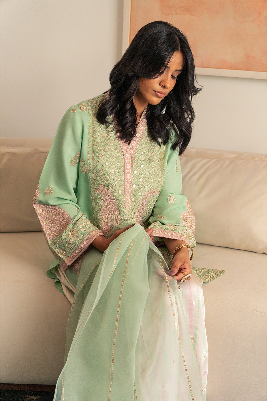 3 PIECE EMBROIDERED RAW SILK SUIT (LUXURY PRET)