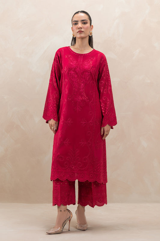 2 PIECE EMBROIDERED RAW SILK SUIT (LUXURY-PRET)