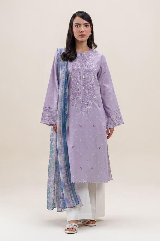 2 PIECE EMBROIDERED LAWN SUIT-LAVENDER FROST (UNSTITCHED)