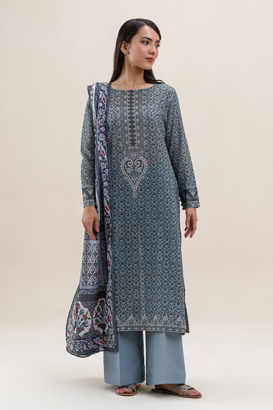 3 PIECE PRINTED LAWN SUIT-LAUREL BAY (UNSTITCHED)