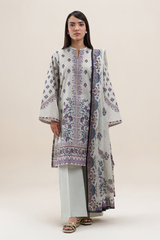 3 PIECE PRINTED LAWN SUIT-MYSTIC BLOOM (UNSTITCHED)