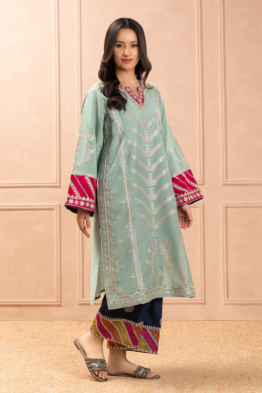 2 PIECE EMBROIDERED TWO TONE SUIT (LUXURY PRET)