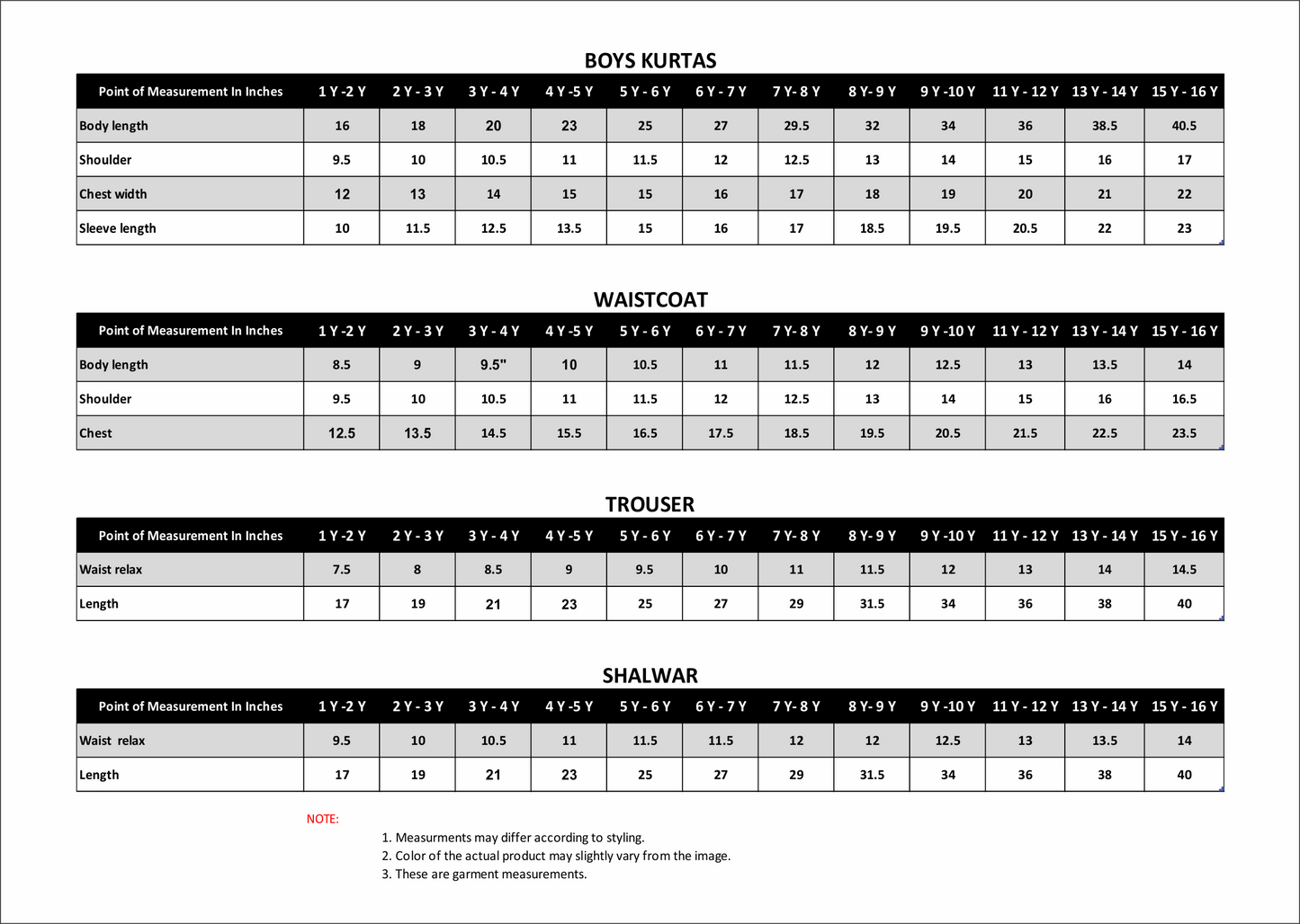 sizechart