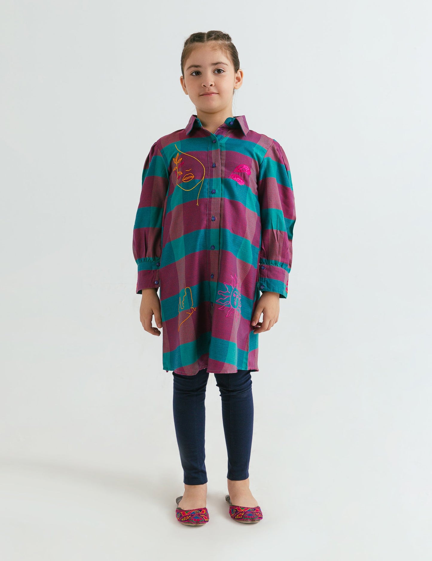 YARN DYED BUTTON DOWN TUNIC