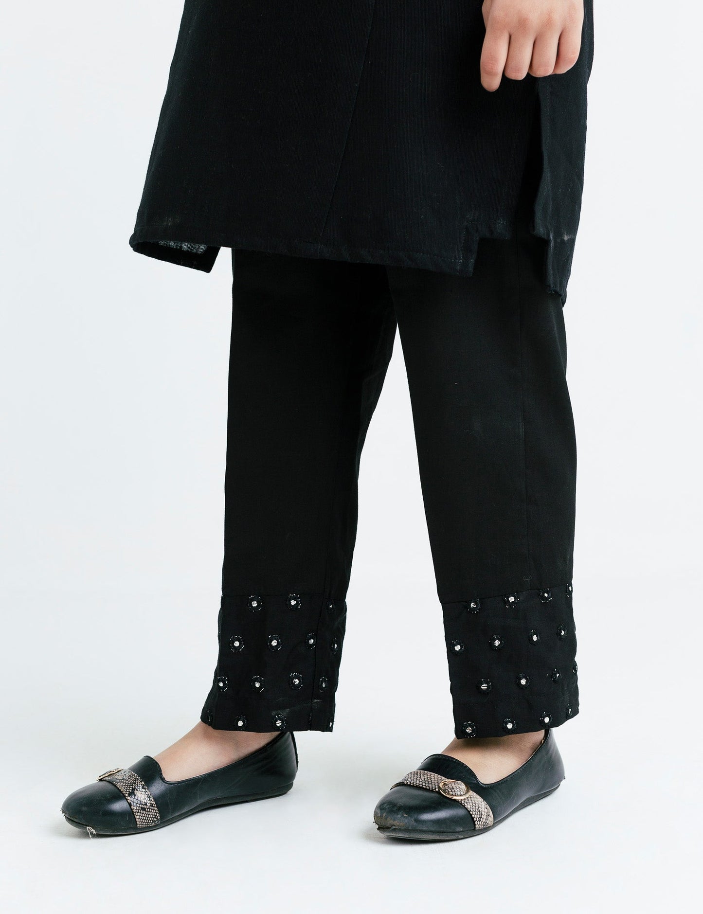 Embroidered Hem Trouser