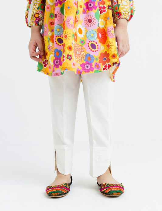 Embroidered Hem Trouser