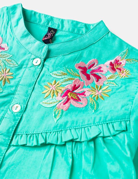 Embroidered Aqua Top (6295502487704)