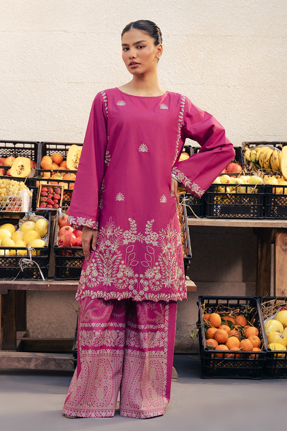 2 PIECE EMBROIDERED LAWN SUIT-RIPE CHERRIES (UNSTITCHED)