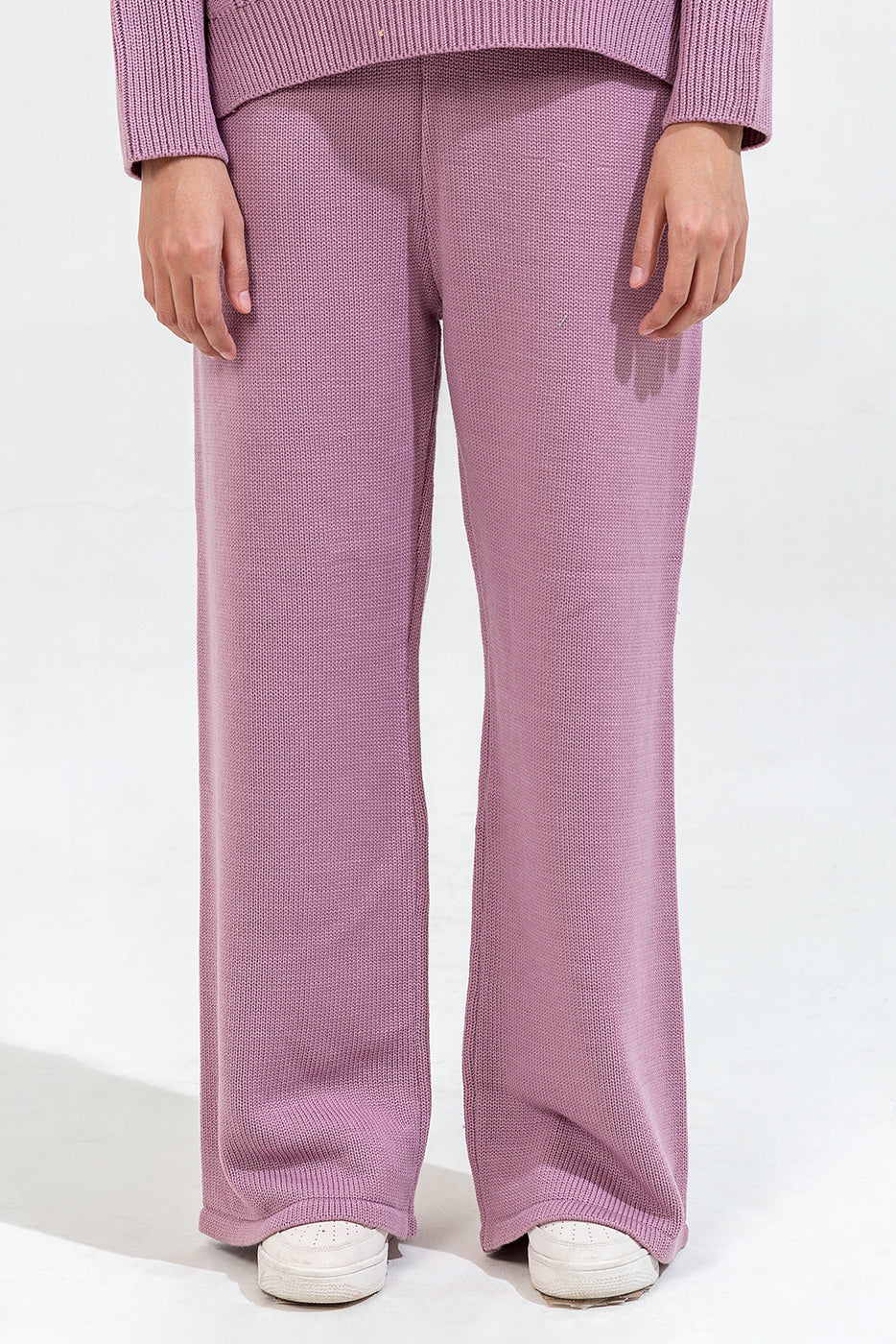 KNITTED WIDE LEG TROUSER