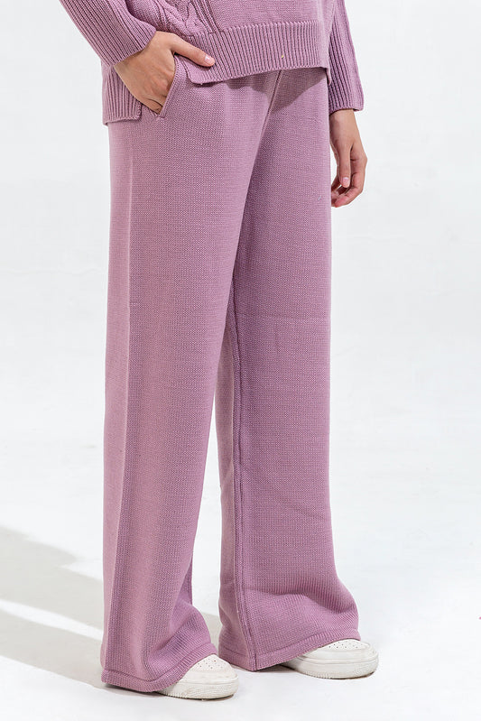 KNITTED WIDE LEG TROUSER