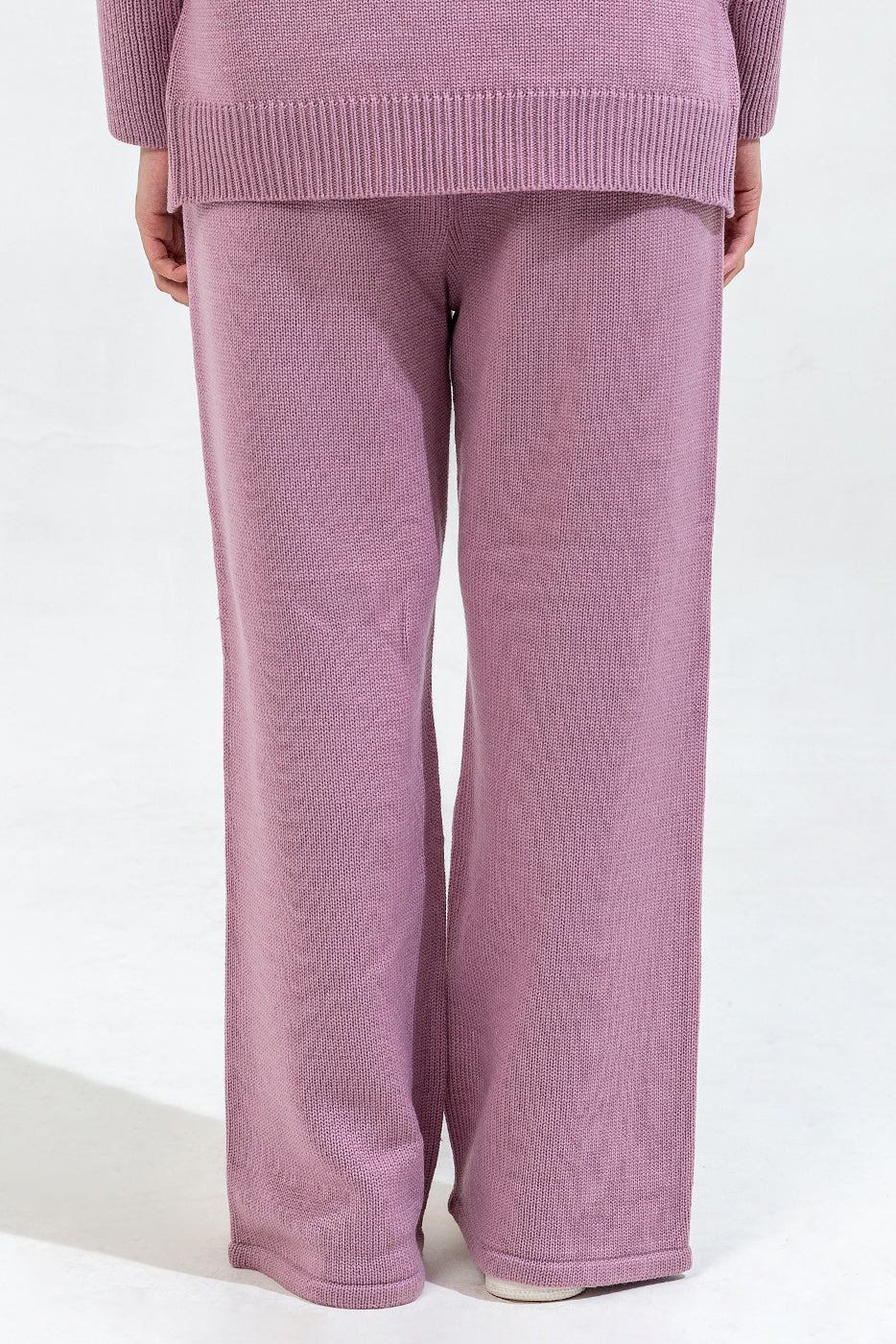 KNITTED WIDE LEG TROUSER