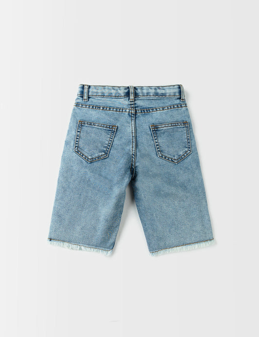 OVER COME YOUR LIMIT DENIM SHORTS