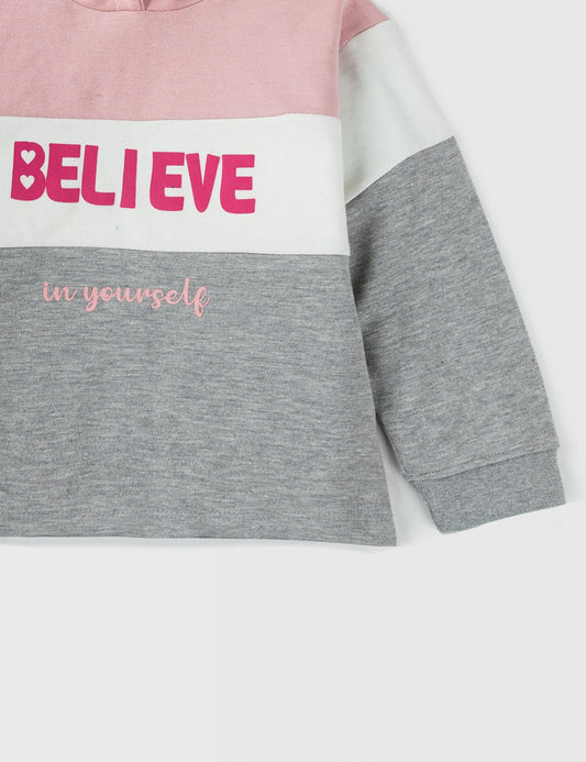 Color Blocked Cropped Hoodie
