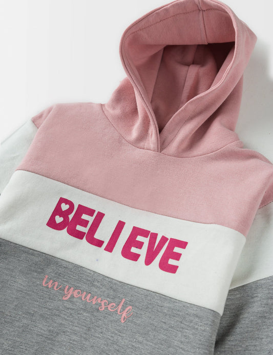 Color Blocked Cropped Hoodie