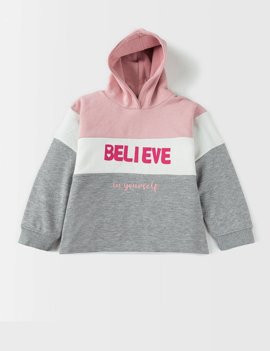 Color Blocked Cropped Hoodie