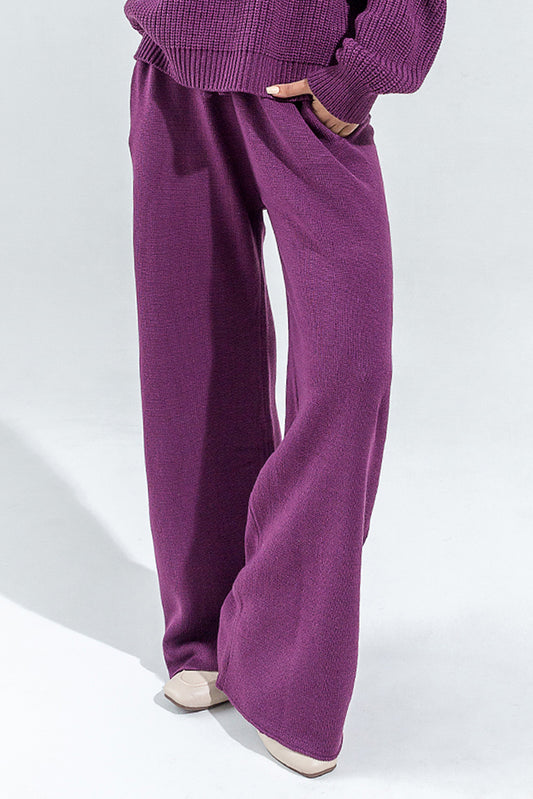 KNITTED WIDE LEG TROUSER