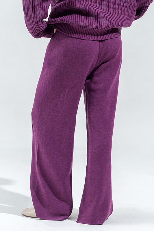 KNITTED WIDE LEG TROUSER