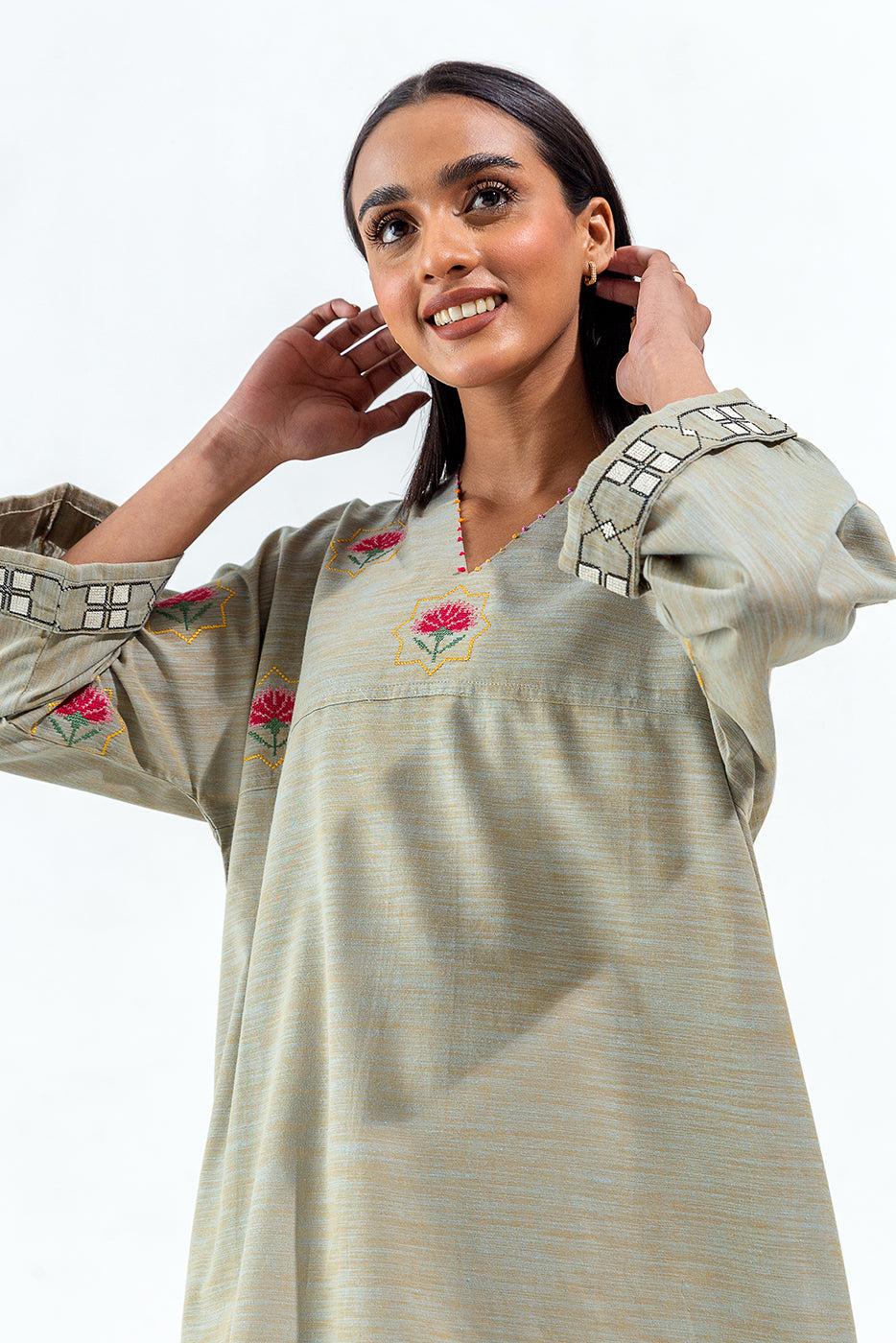 EMBROIDERED YARN DYED SHIRT (PRET)