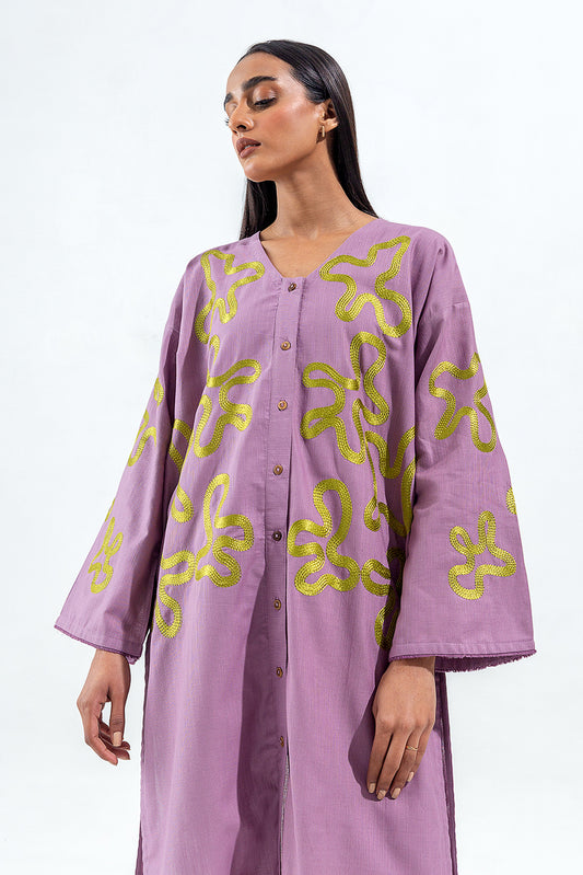 EMBROIDERED SLUB KHADDAR SHIRT (PRET)